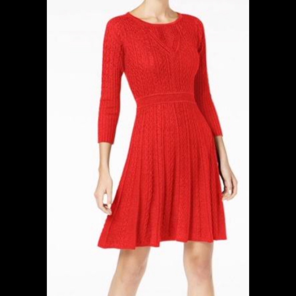 Gianni Bini Red City Shore Knit Dress